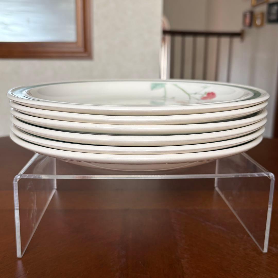 英国ビンテージ】ウェッジウッド☆ラズベリー ケイン☆クープ皿6枚