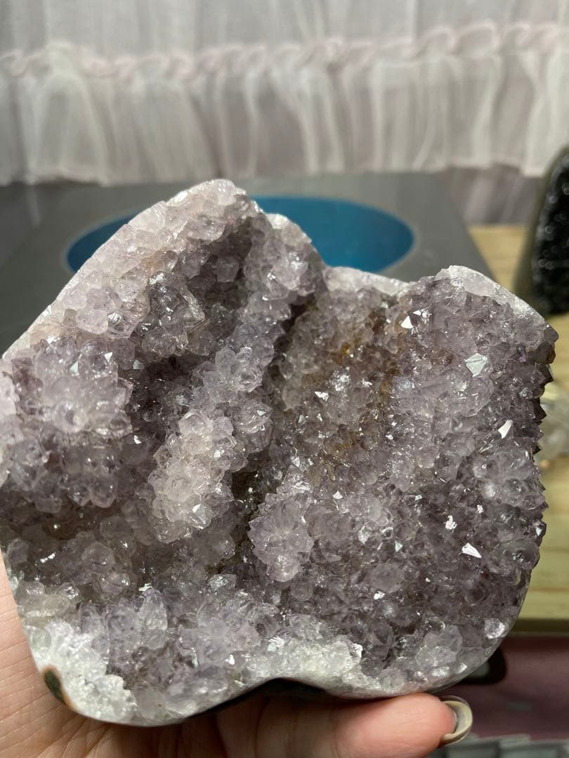 綺麗　天然石　アメジストクラスターと　ブレスレット13.3ミリ　2点セット