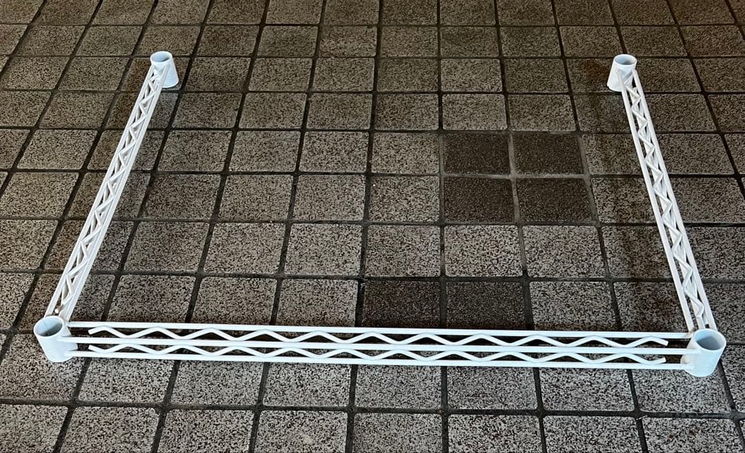 純正ホームエレクター　棚4段キャスター付きホワイト190cm×75cm×60cm