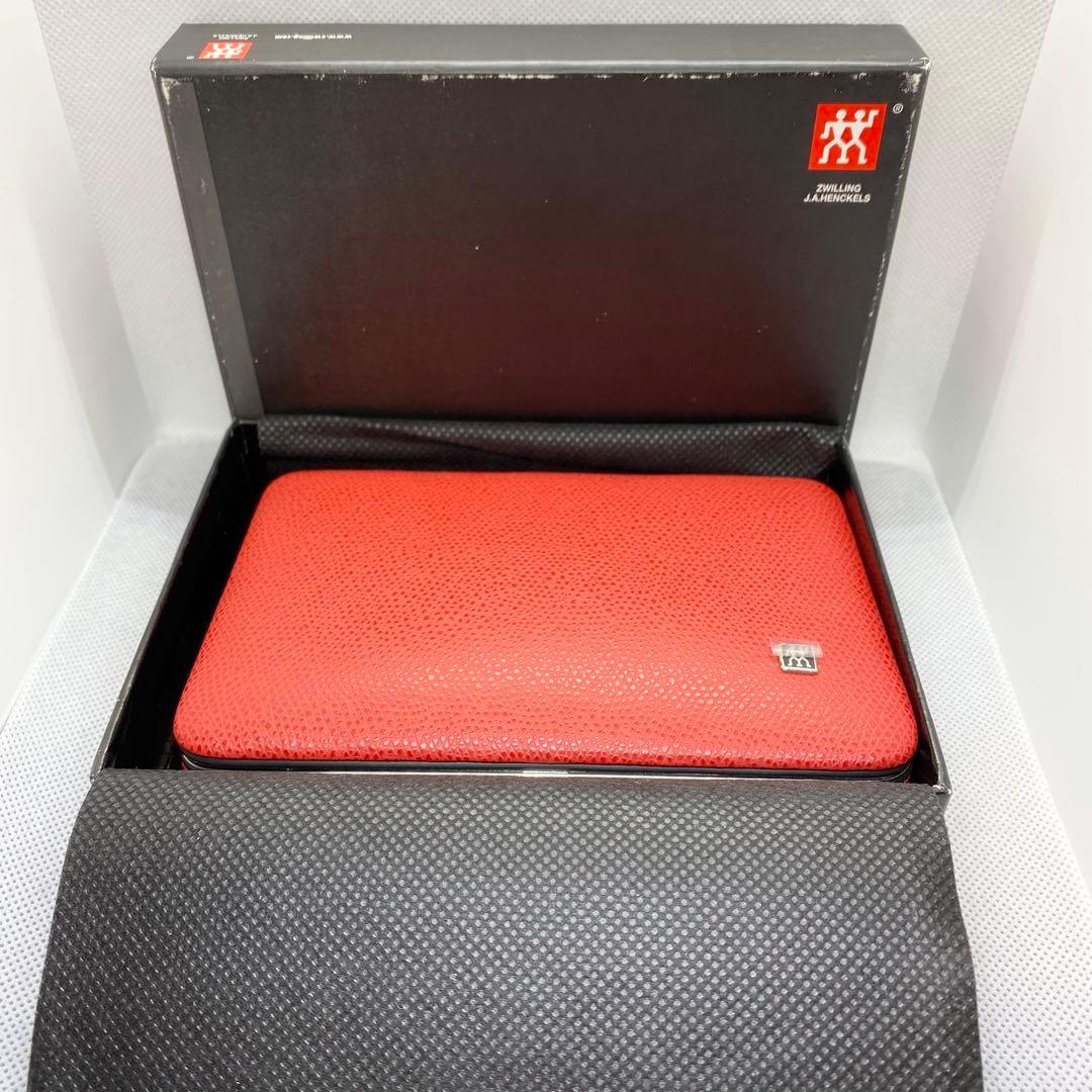 【希少】ZWILLING 最上位ライン Twinoxネイルケアセット 赤レザー