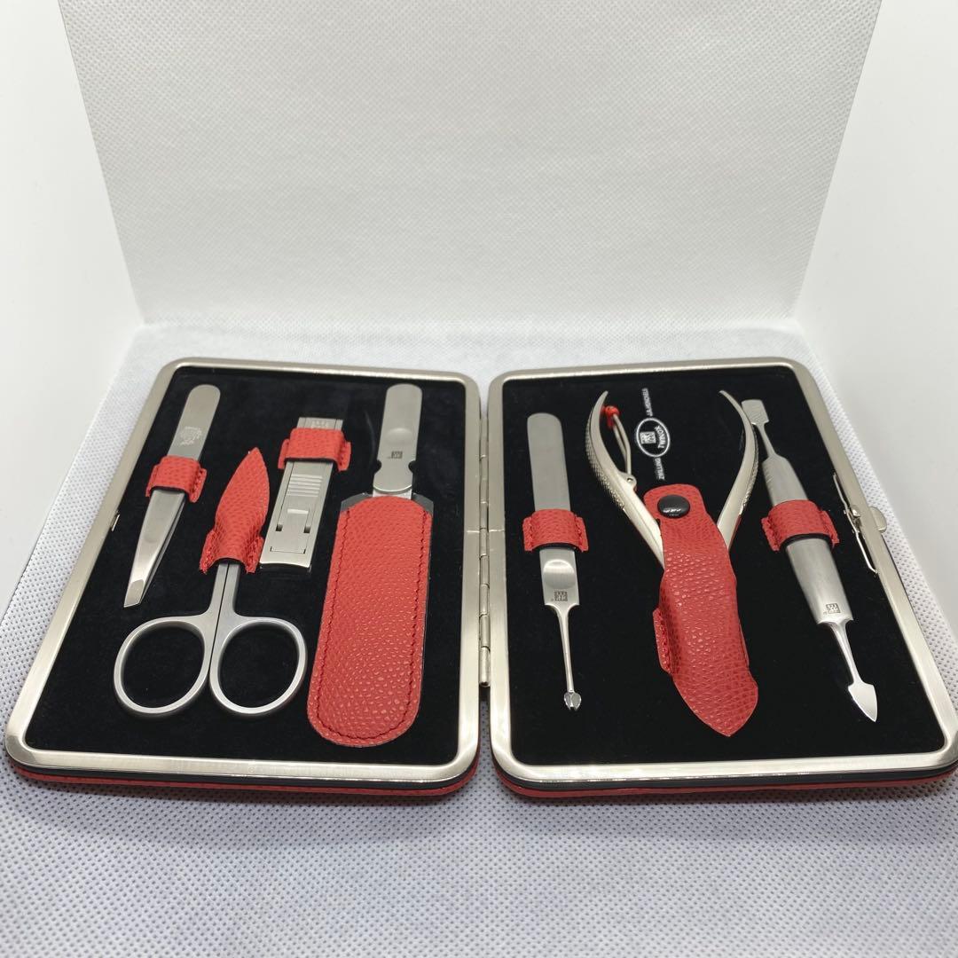 【希少】ZWILLING 最上位ライン Twinoxネイルケアセット 赤レザー