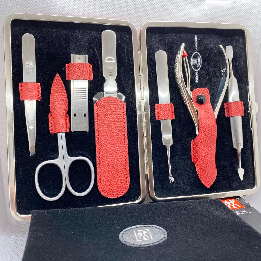 【希少】ZWILLING 最上位ライン Twinoxネイルケアセット 赤レザー