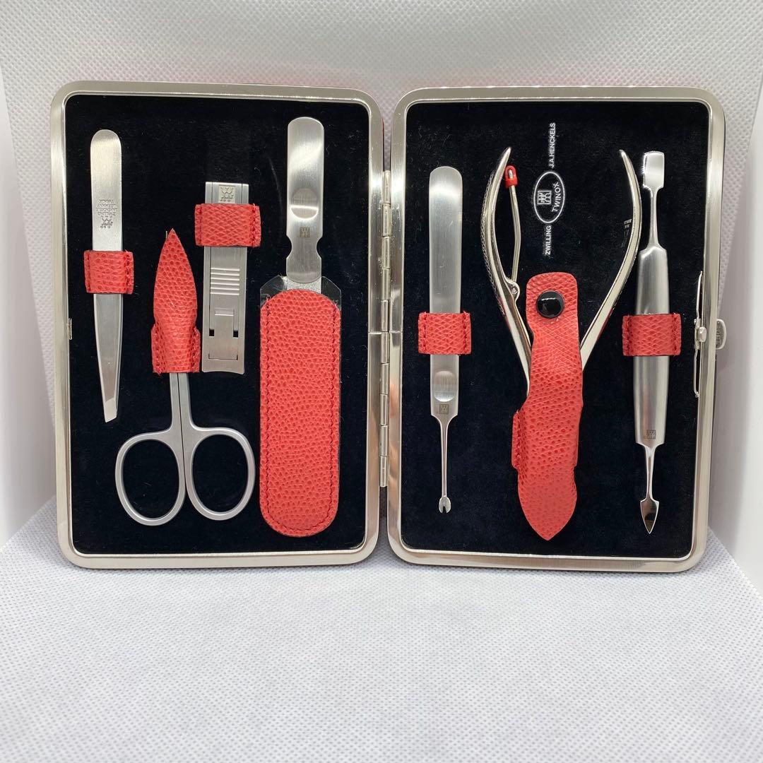 【希少】ZWILLING 最上位ライン Twinoxネイルケアセット 赤レザー