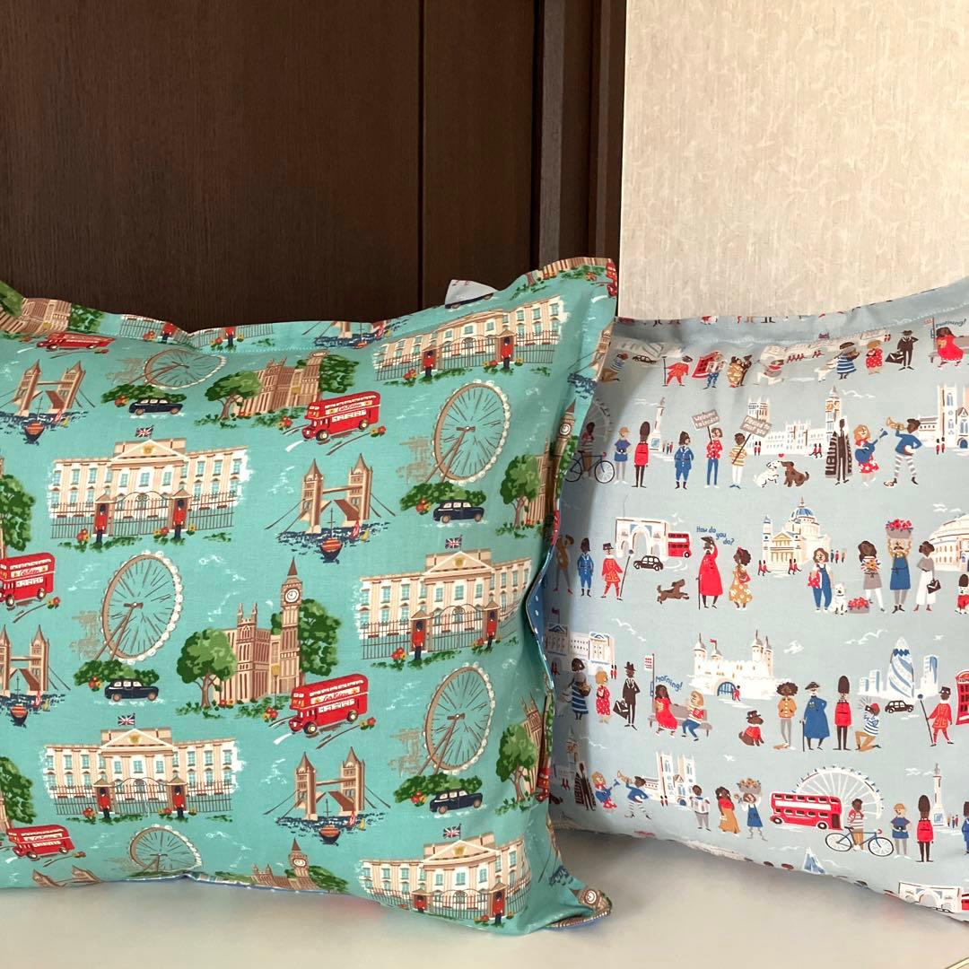 184) ハンドメイド クッションカバー  ⭐︎ロンドンシーン