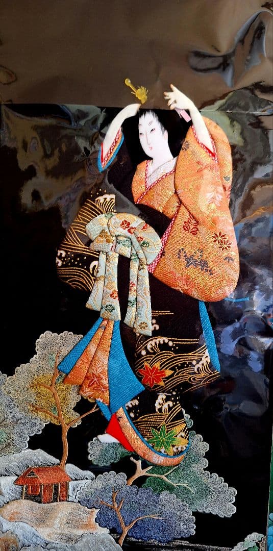 押し絵、タペストリー、「村祭り」