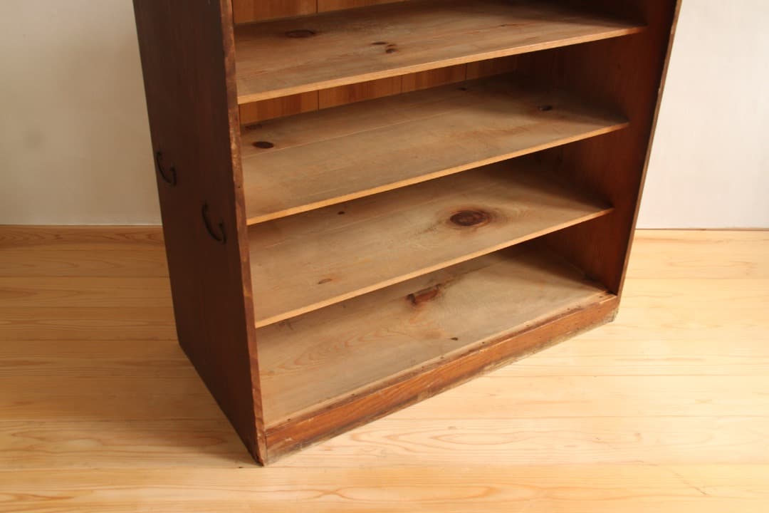 棚　木製　4段　本棚　収納棚　食器棚　ディスプレイ棚　ビンテージ　アンティーク