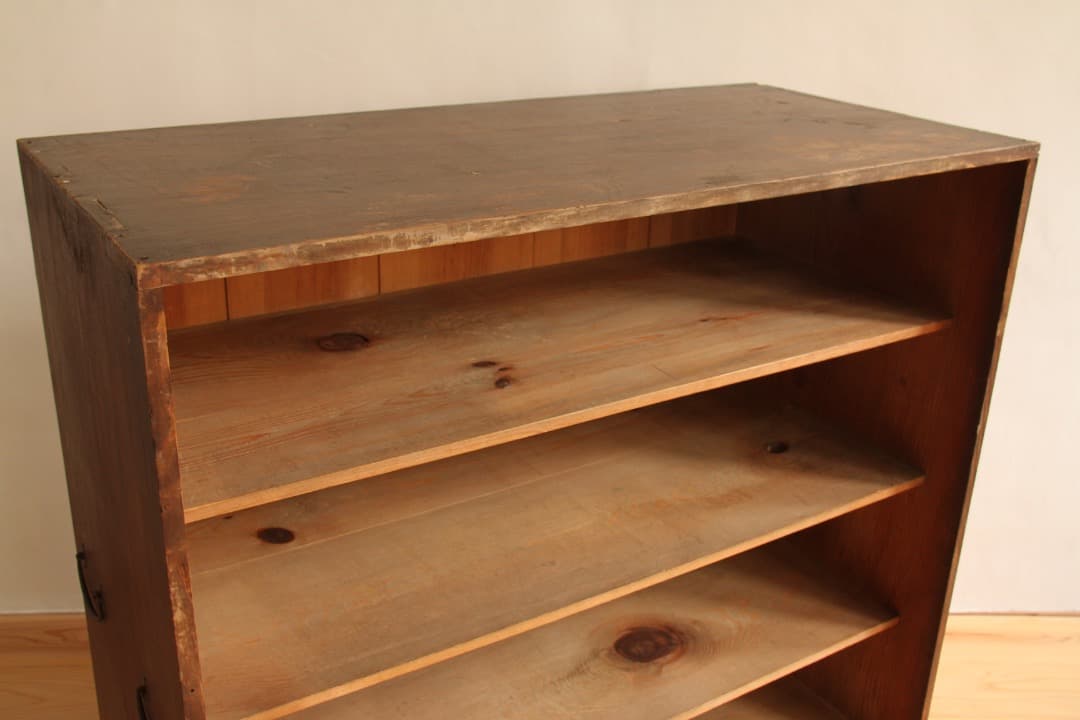 棚　木製　4段　本棚　収納棚　食器棚　ディスプレイ棚　ビンテージ　アンティーク