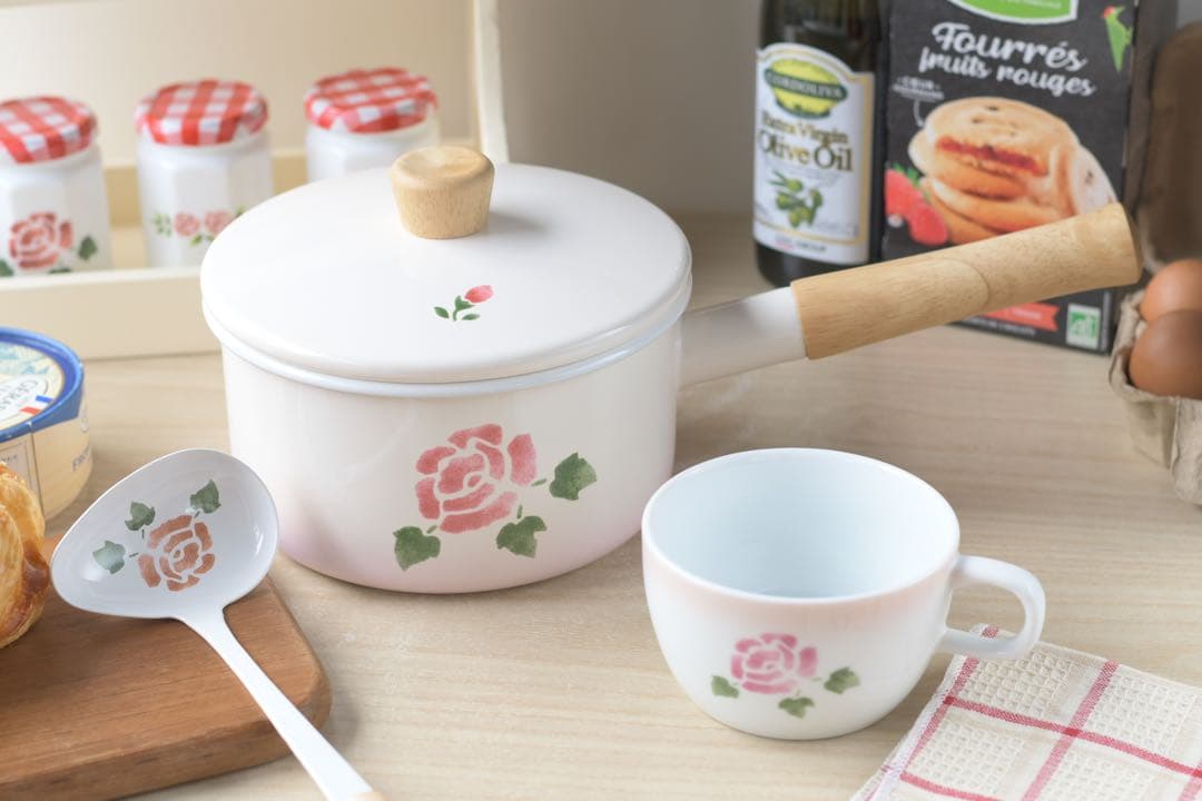 マニーローズ ホーロー 16cm スープパン　片手鍋　新品