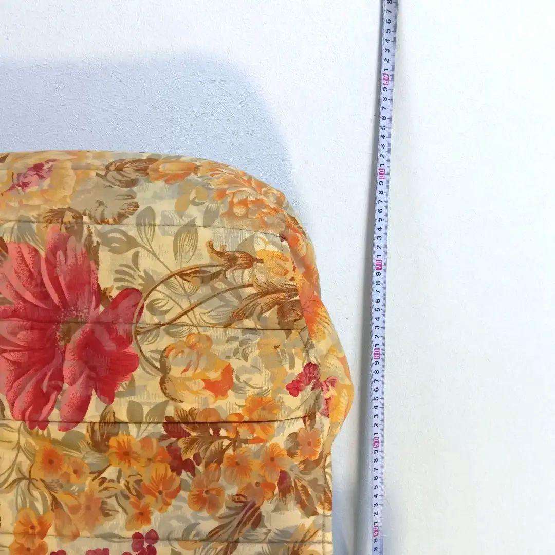 昭和レトロ 花柄　ラタンリクライニングチェア オットマン　ラック付き 籐家具