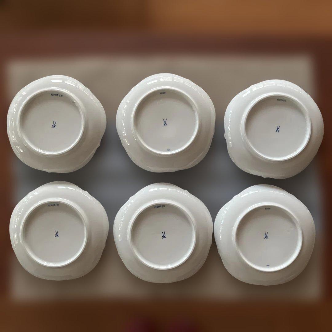 マイセン　双剣　ケーキ、デザート、サラダ皿　6枚セット