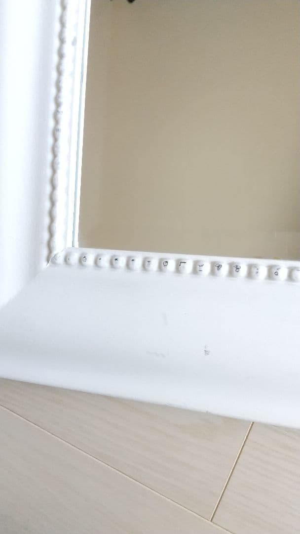 アンティーク加工★57cm 縦掛け横掛け両用 フレンチ風面取りミラー★シャビー