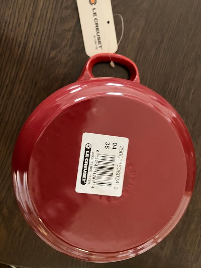【未使用品】ル・クルーゼ　ココット・ロンド　チェリーレッド16cm