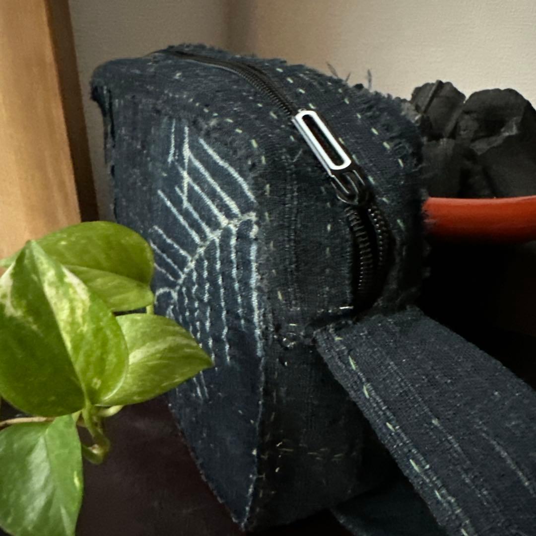 両面拘り襤褸ショルダー/藍染