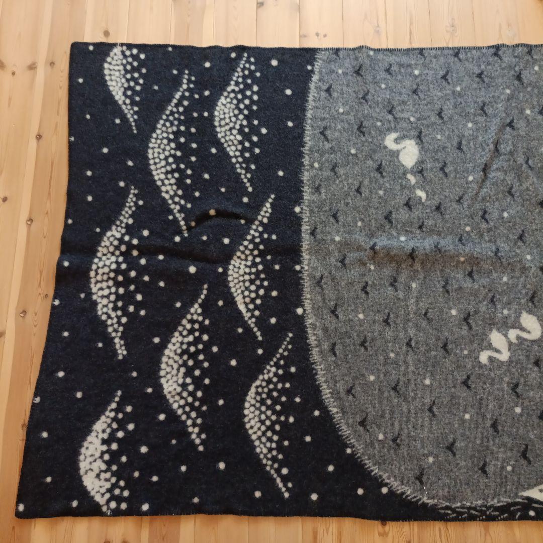 最終お値下KLIPPAN ウールブランケット ネイビー