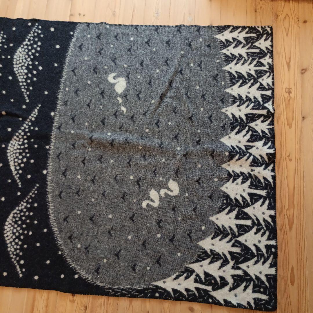 最終お値下KLIPPAN ウールブランケット ネイビー