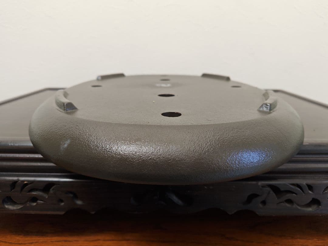 陶器製楕円形盆栽鉢 約47cm× 34cm×4.5cm　薄型・大型盆栽鉢