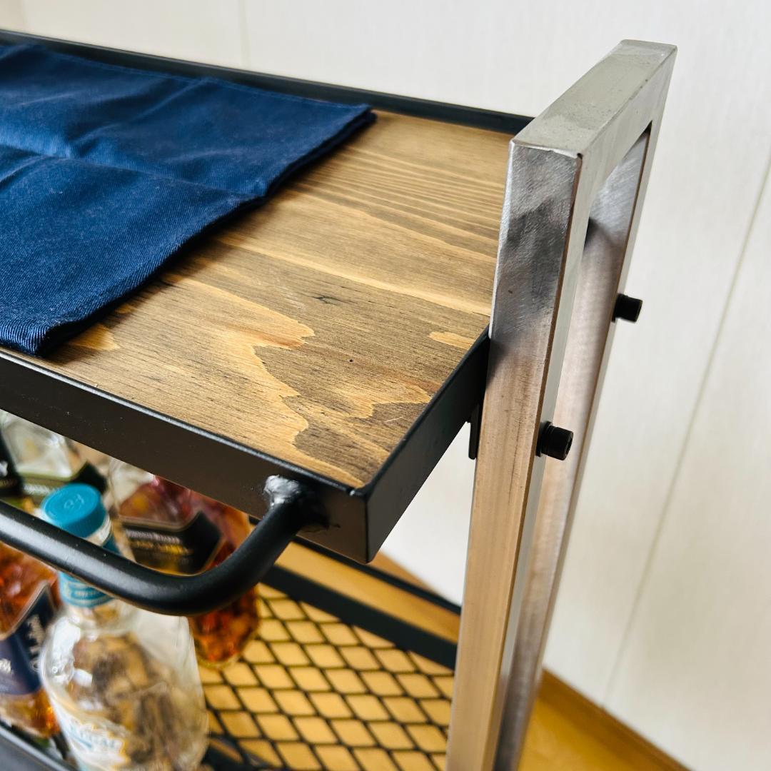 スチールバーカート　ウイスキーラック　 3段　 ブラック　アイアン家具