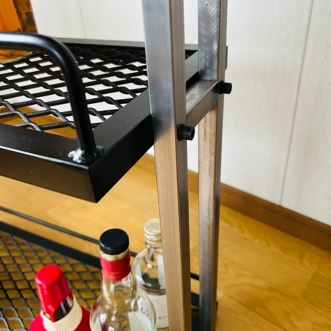 スチールバーカート　ウイスキーラック　 3段　 ブラック　アイアン家具