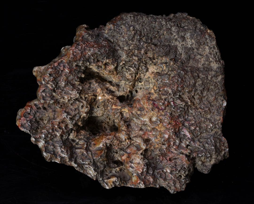 錦石 錦紅石 赤玉石 水石 鑑賞石 自然石 原石 盆石 木製台座付 1.4kg