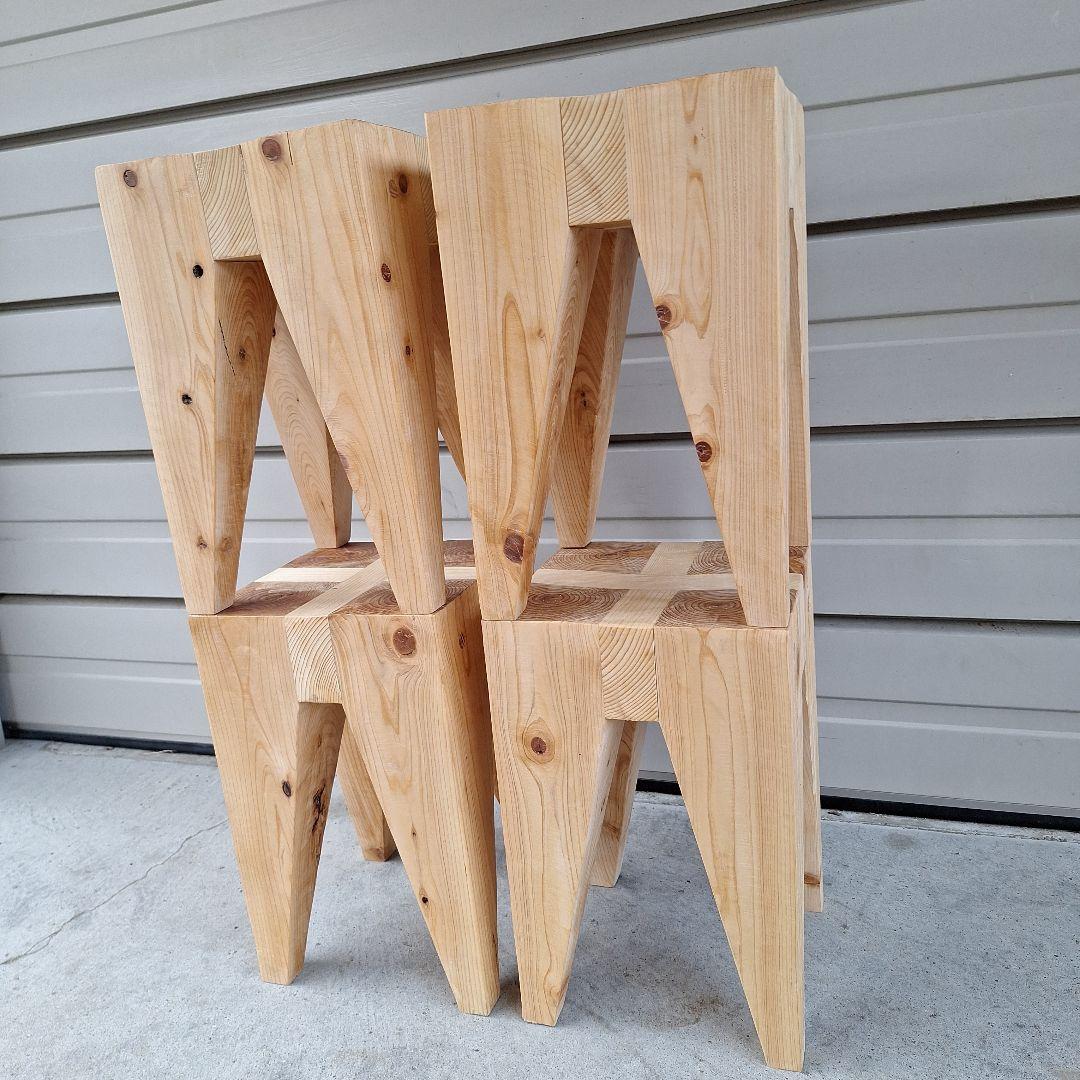 無垢スツール 　4脚セット