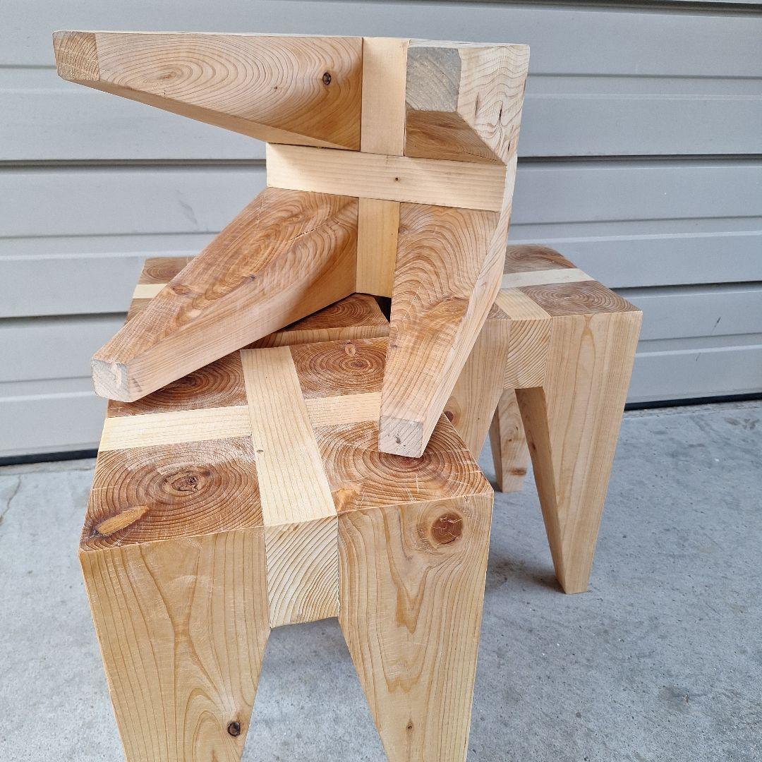 無垢スツール 　4脚セット