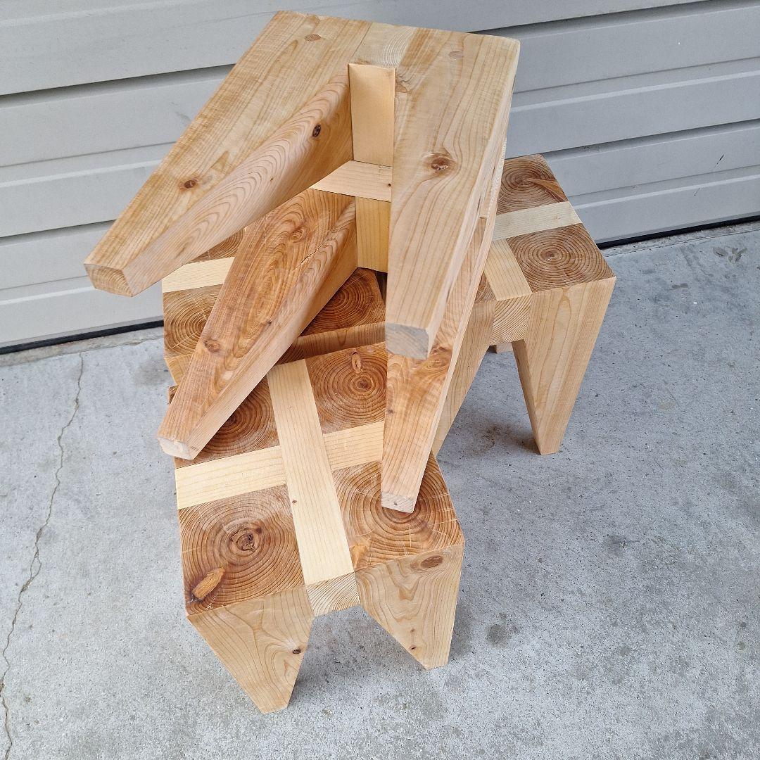 無垢スツール 　4脚セット