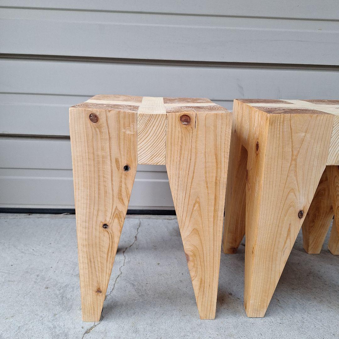 無垢スツール 　4脚セット