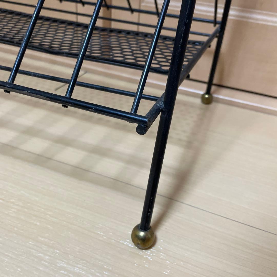 1960s ヴィンテージ　レコードラック　スチールメッシュラック ブックスタンド