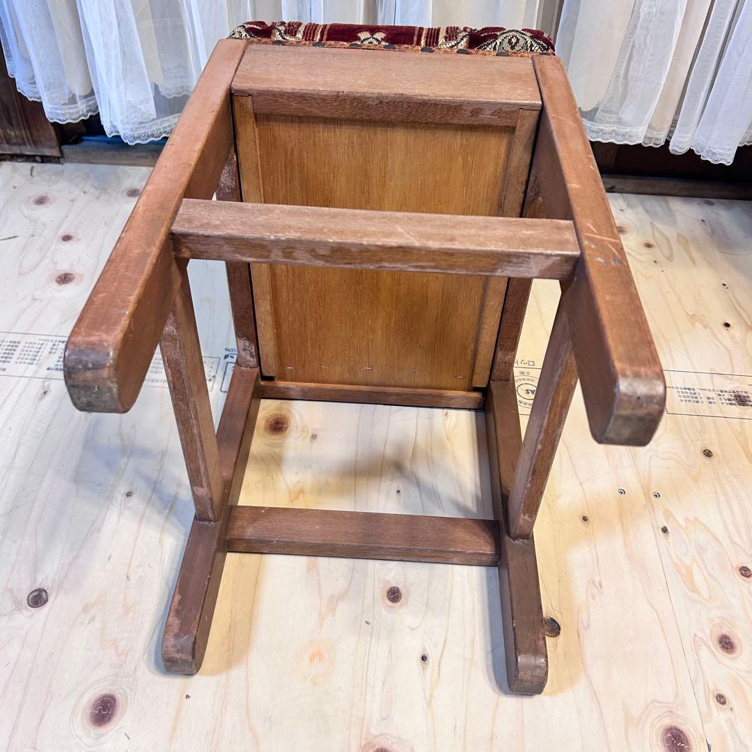 引き出し付き 木製 スツール 椅子 オットマン 古家具