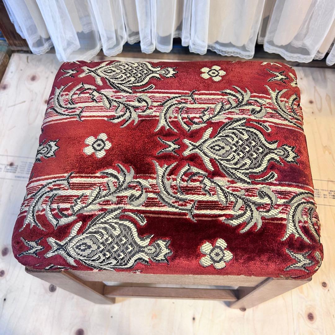 引き出し付き 木製 スツール 椅子 オットマン 古家具