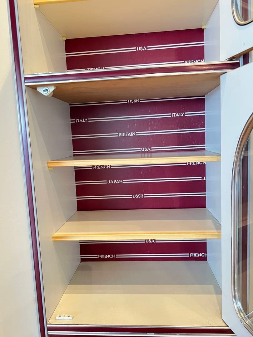 昭和レトロ レトロポップ 食器棚 キャビネット 木製 キッチン収納 古家具