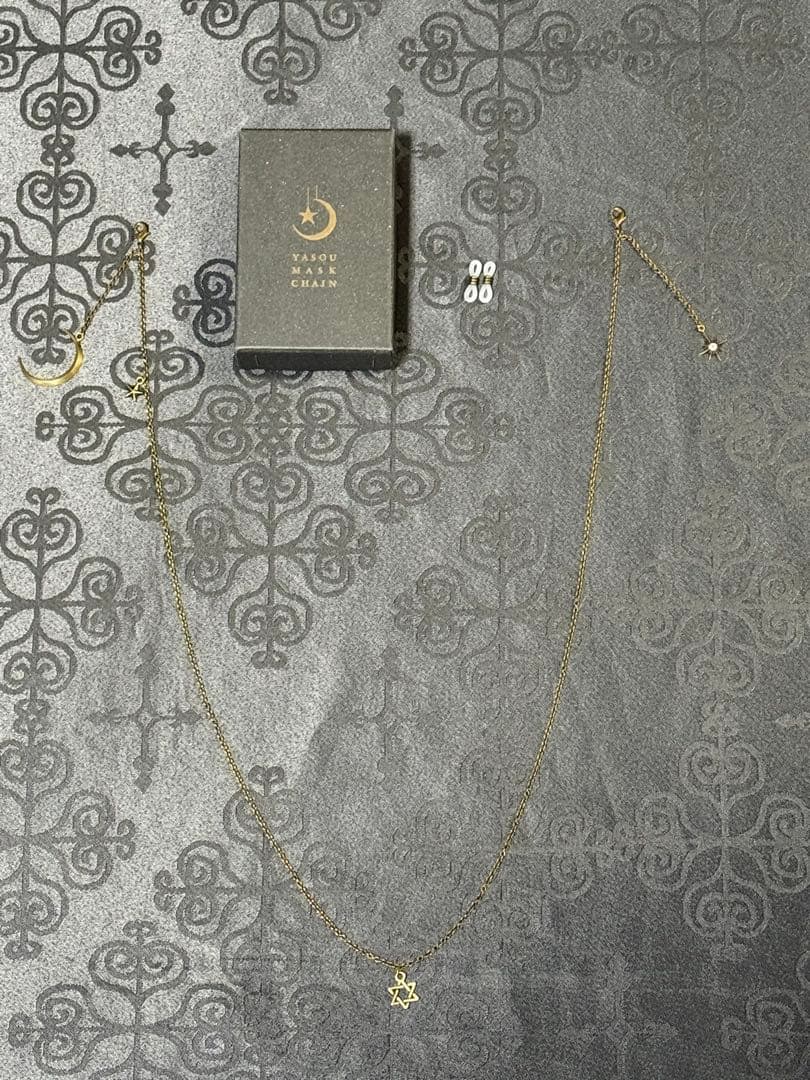 有村竜太朗 夜想マスクチェーン 眼鏡チェーン 月と星 真鍮