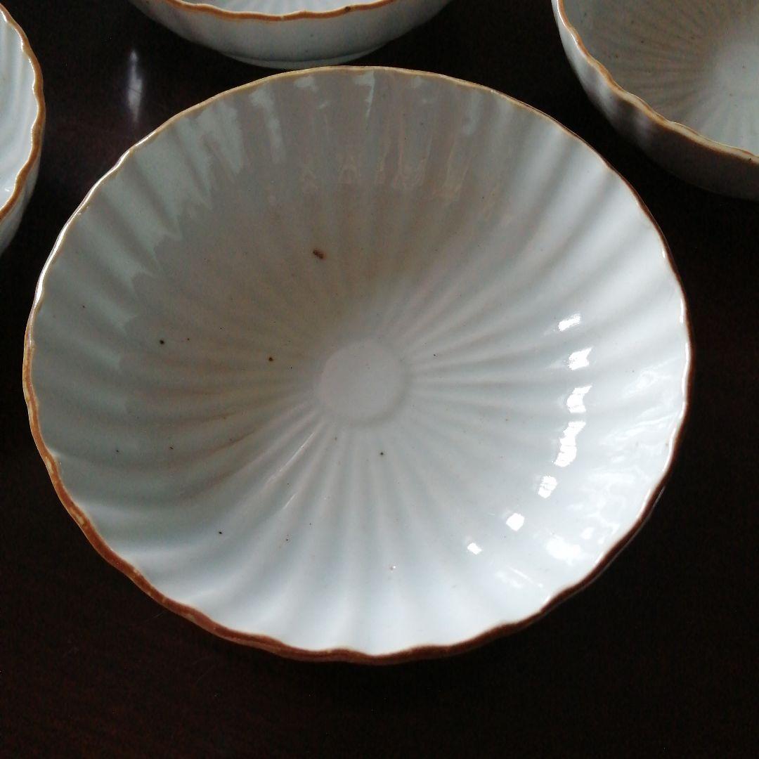古伊万里　無地膾皿　5枚　13.5cm　江戸後期〜幕末