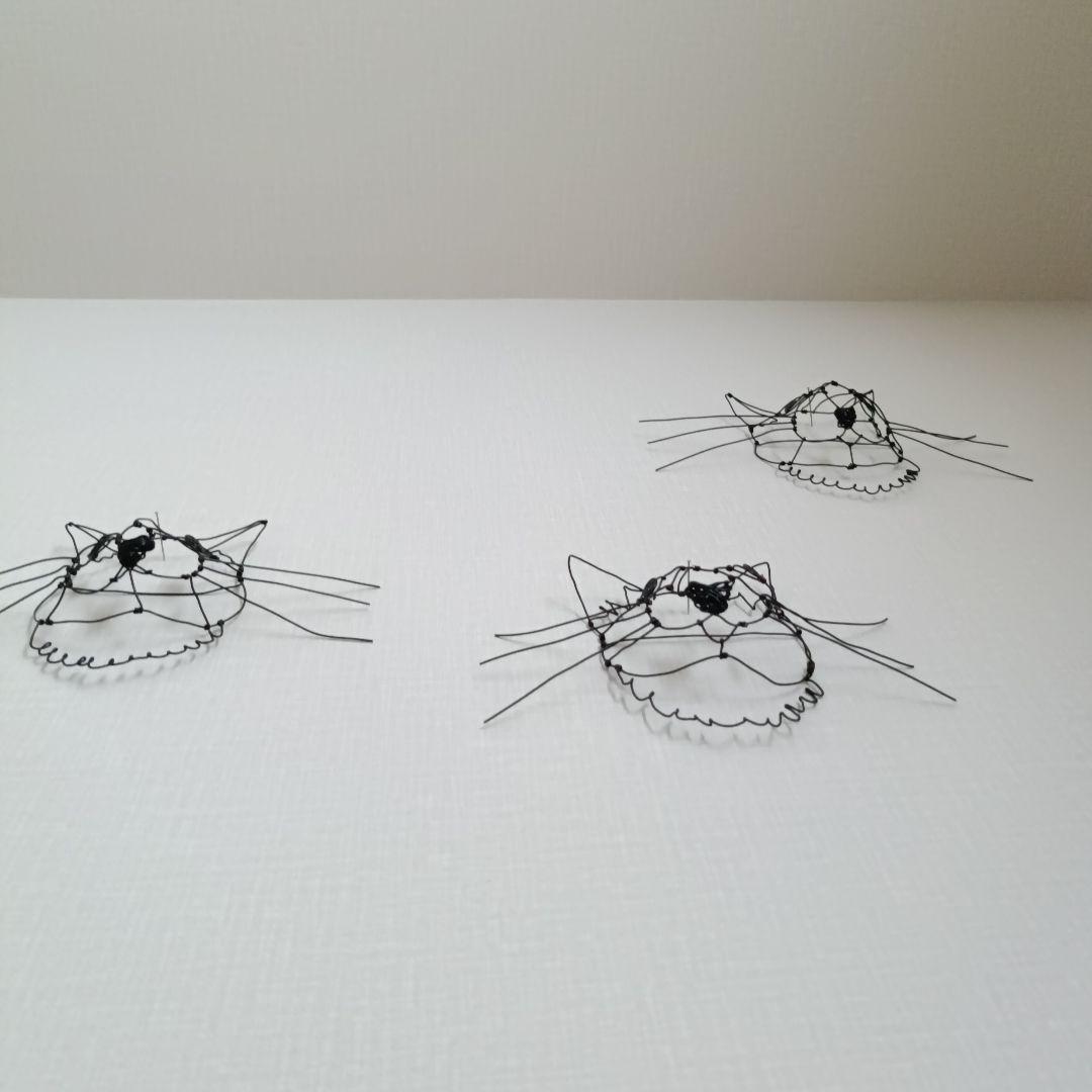 ワイヤークラフト＊半立体＊ねこ 猫 インテリア オブジェ #c - メルカリ
