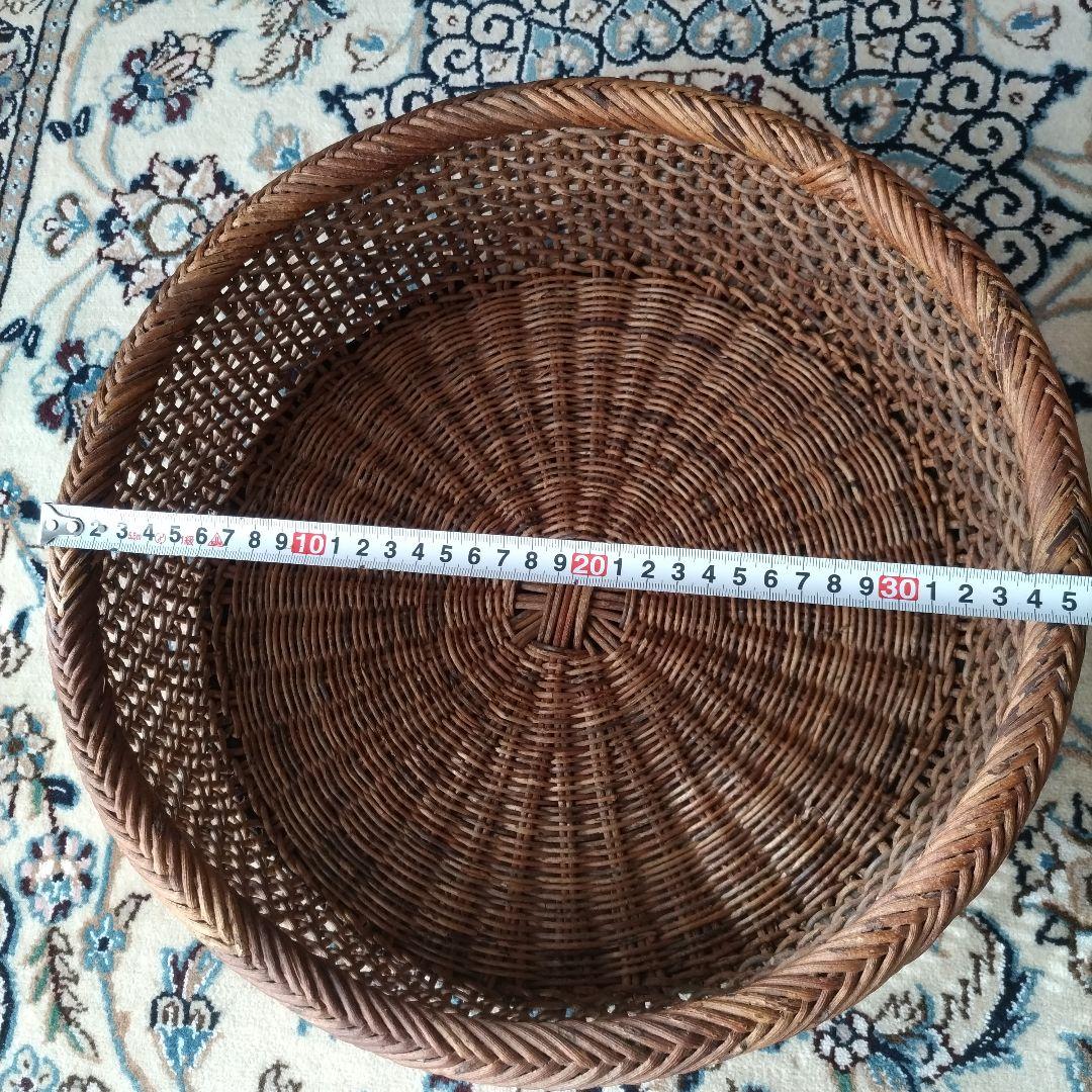 あけび こだし編み 丸型 籠 ランドリーバスケット 大型