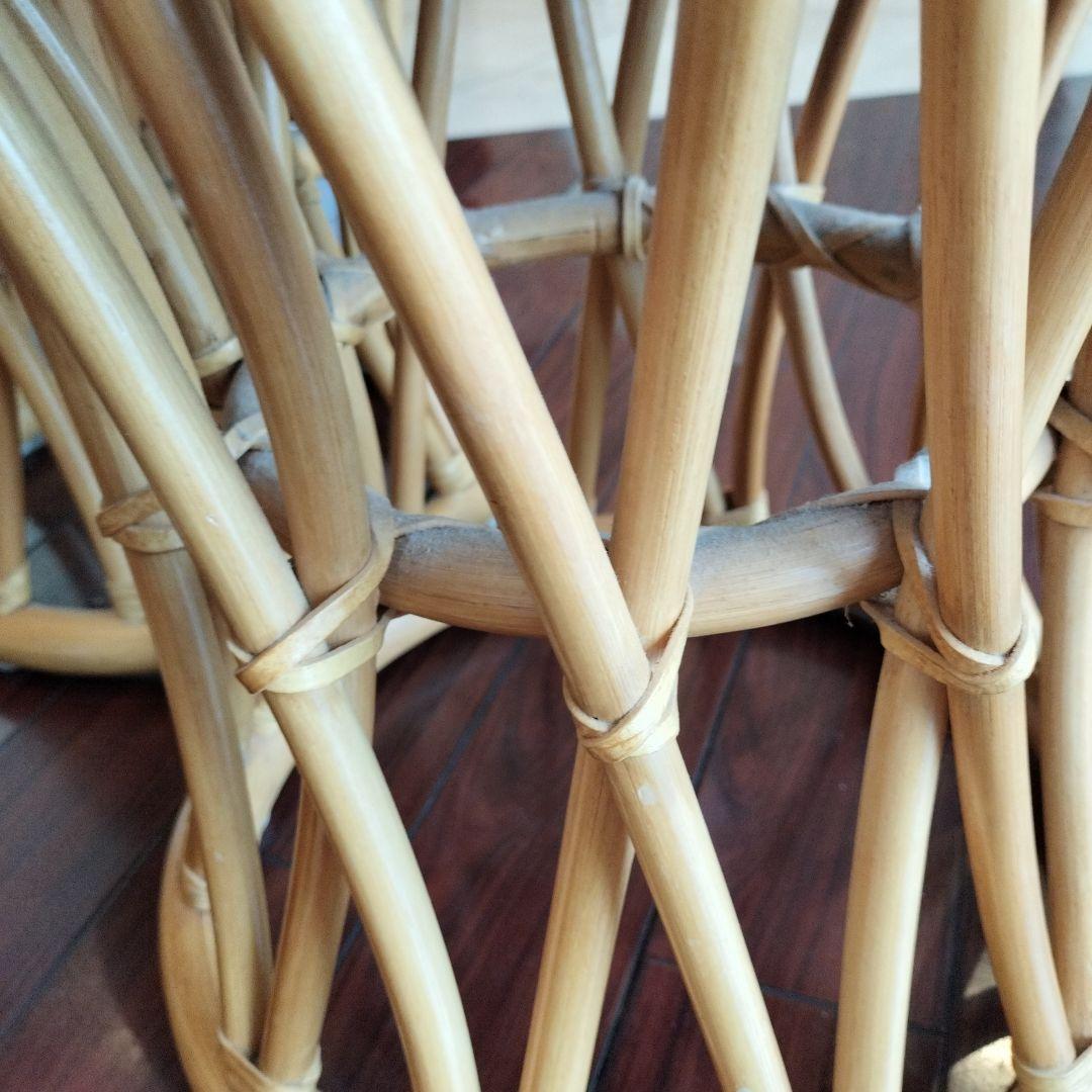 ナチュラル天然素材 ◾️ Oliver社 籐ラタン製 丸椅子/ ラウンドスツール