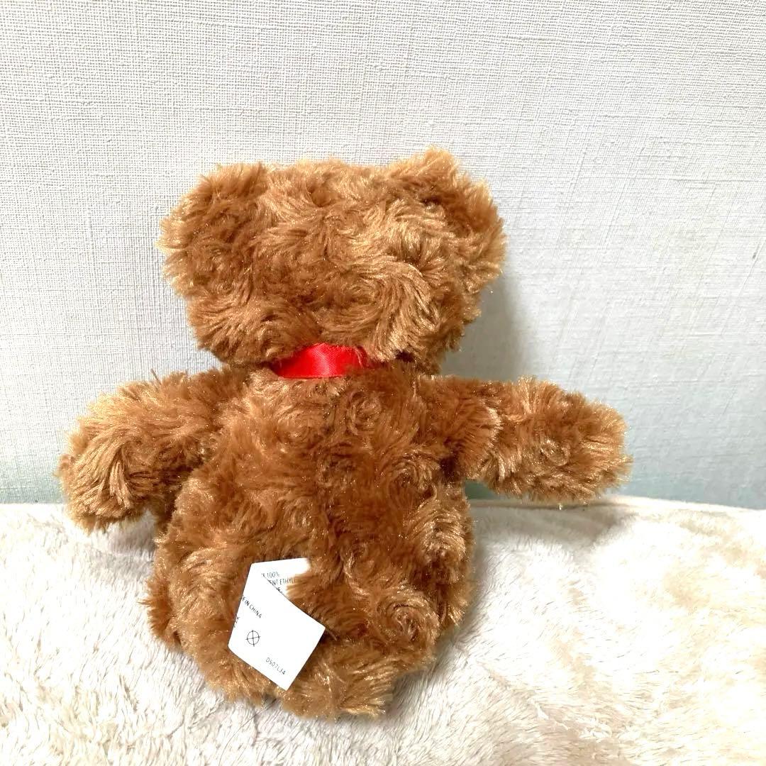 茶色 テディベア赤いリボン付き クマの ぬいぐるみ - メルカリ