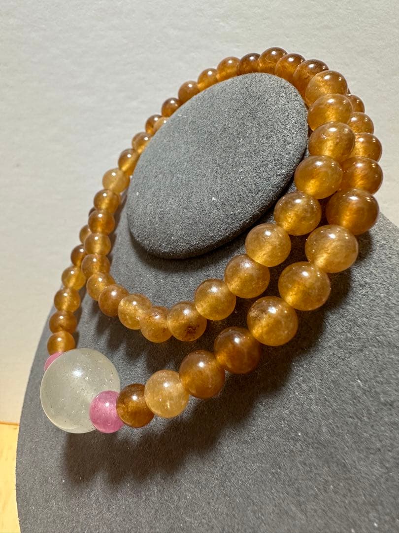 トルマリンネックレス　ブラウン