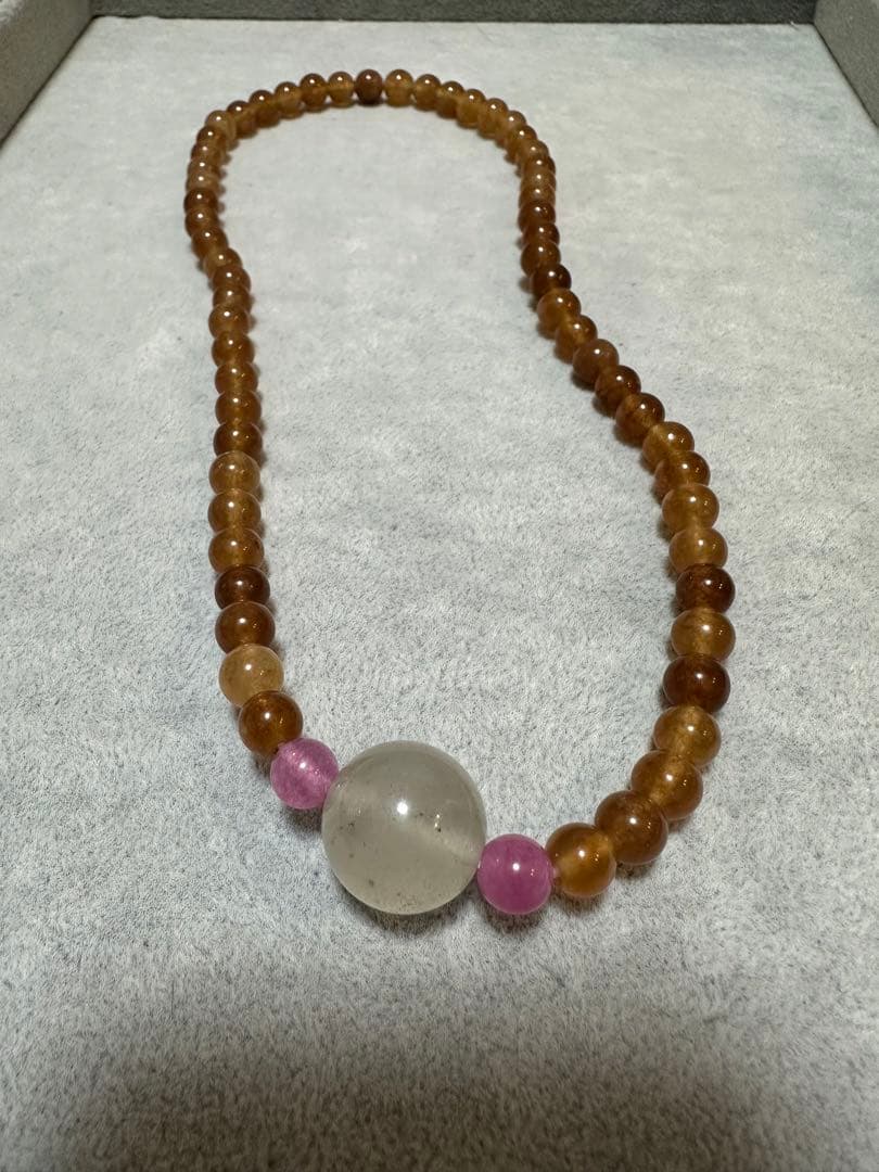 トルマリンネックレス　ブラウン