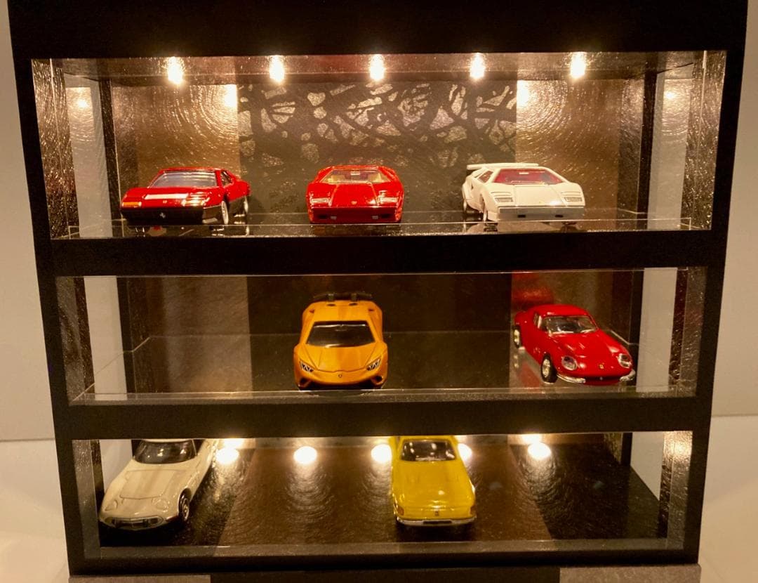 1/64展示15台可能・BK&BS・ディスプレーBOX/LED照明・ネオジオラマ