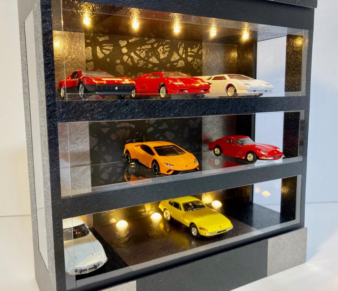 1/64展示15台可能・BK&BS・ディスプレーBOX/LED照明・ネオジオラマ
