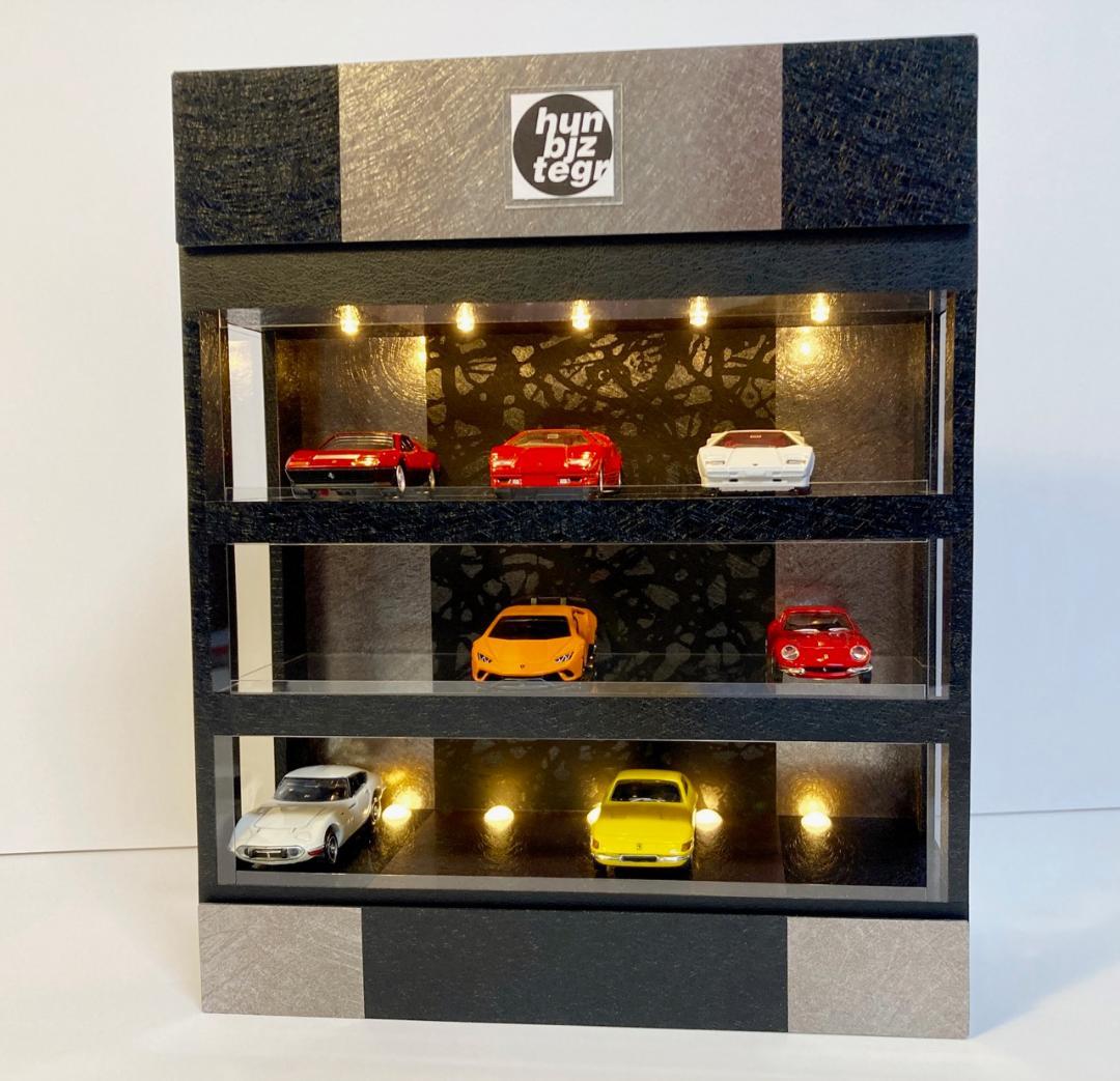 1/64展示15台可能・BK&BS・ディスプレーBOX/LED照明・ネオジオラマ