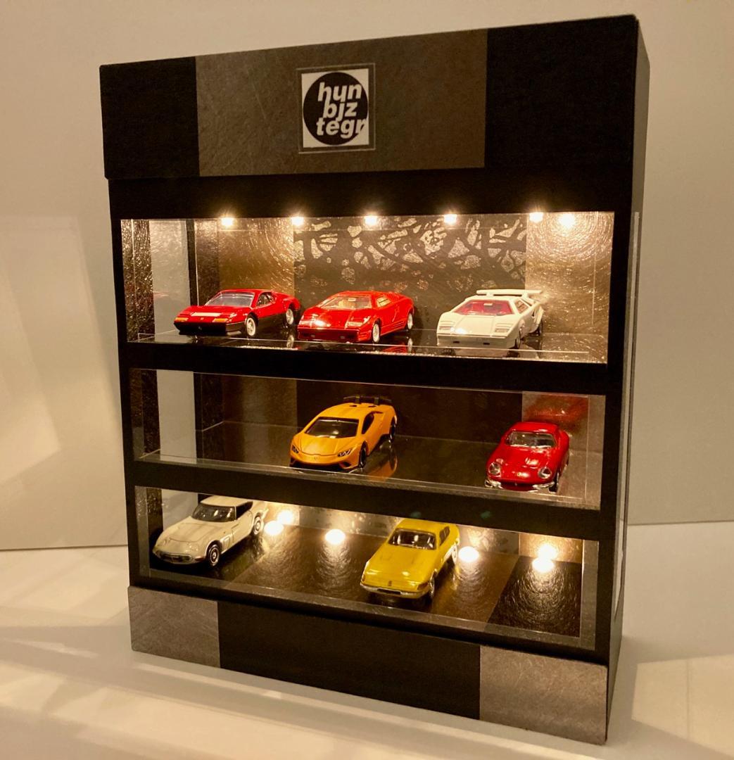1/64展示15台可能・BK&BS・ディスプレーBOX/LED照明・ネオジオラマ
