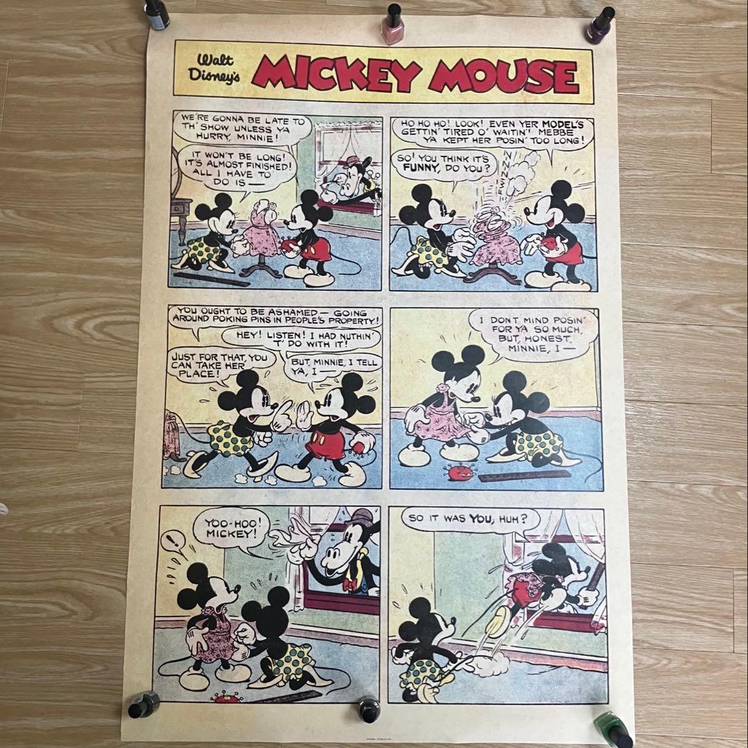 未使用品ディズニーヴィンテージミッキーマウス＆ミニーマウスポスター