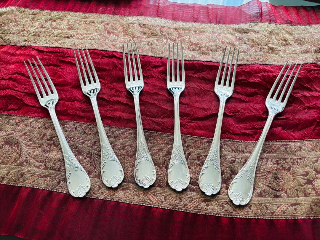 美品 クリストフル マルリー カトラリー　42本6客 オーダーメイド収納ケース付