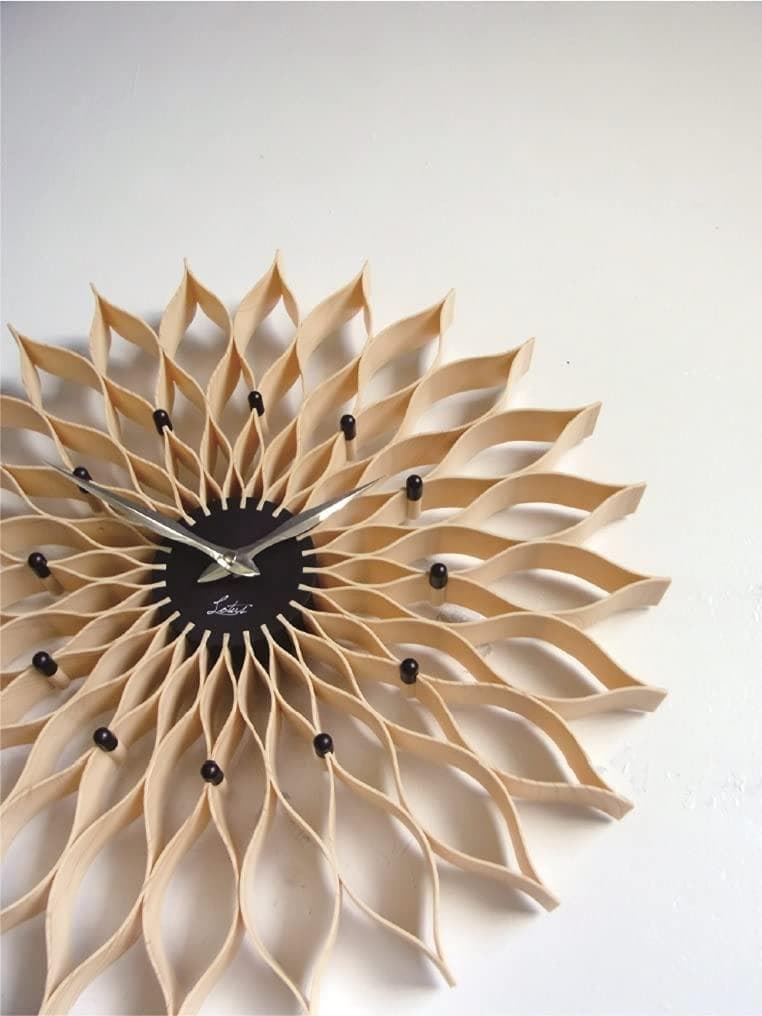 掛け時計 部屋を明るく 北欧 大輪の花 ダリア ナチュラル