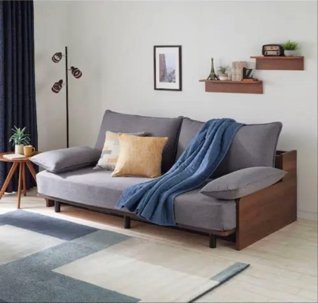 ニトリ ソファベッド 3WAY シングル対応／ミドルブラウン - メルカリ