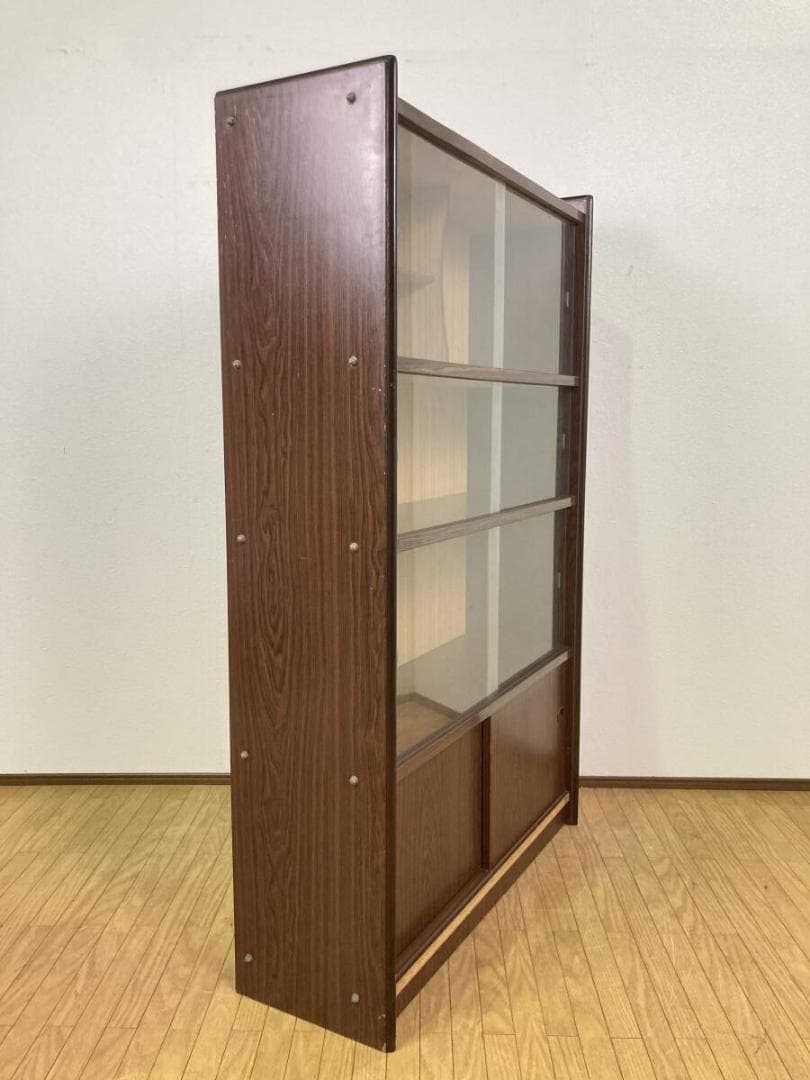 3面ガラス 昭和レトロ おしゃれ 飾り棚 コレクションボックス ショーケース