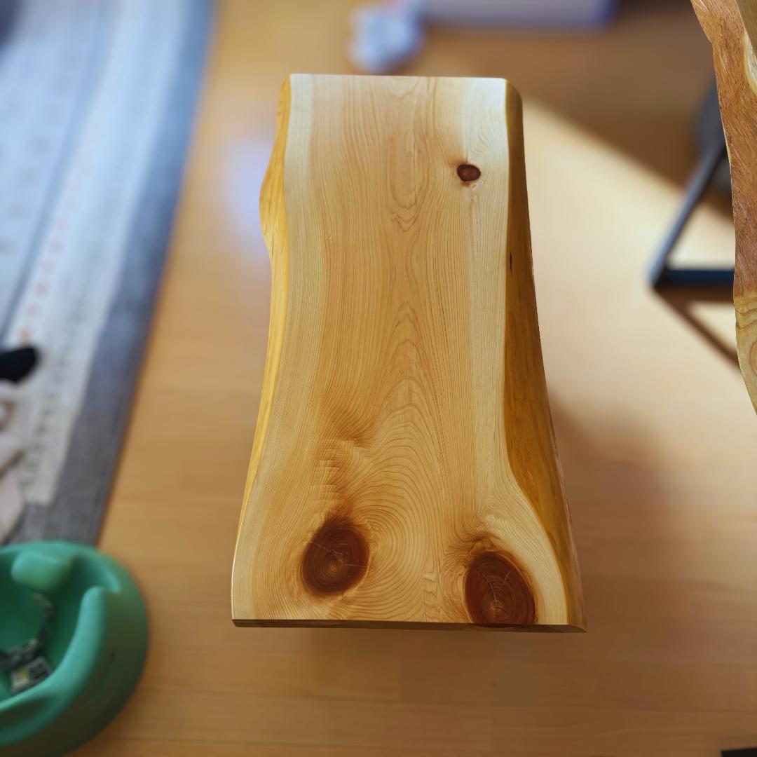 ヒノキ一枚板　ダイニングベンチ　椅子