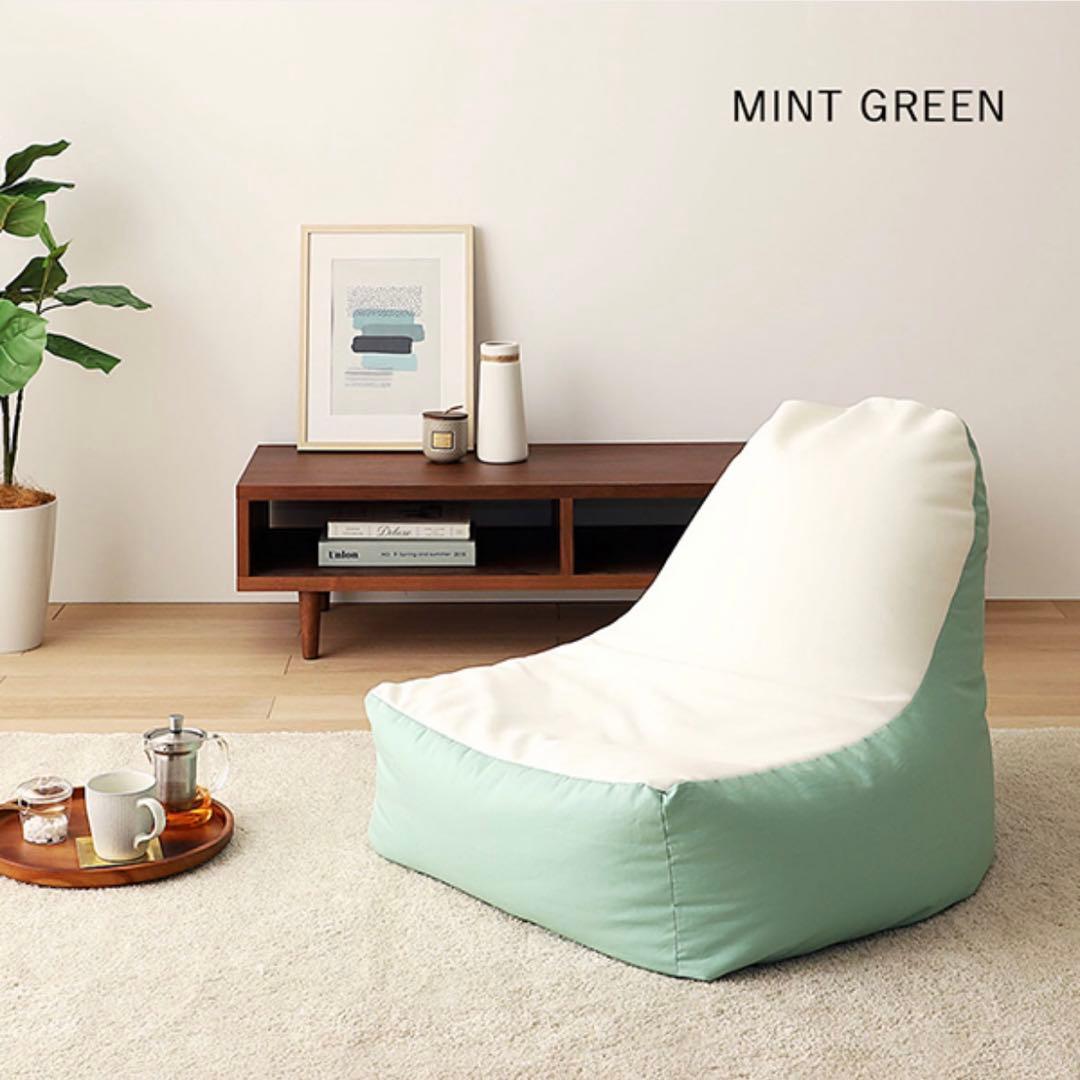 B 新品 ビーズソファ 単品 ミントグリーン ビーズクッション 1人掛け 大きい